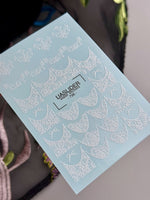 White Lace Nail Decals — Floral French Tips & Bow Accents | 796 - UASLIDER