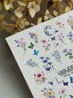 Wildflower Nail Decals — Meadow Florals, Butterflies & Dragonflies | NCg-168 - UASLIDER