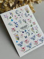 Wildflower Nail Decals — Meadow Florals, Butterflies & Dragonflies | NCg-168 - UASLIDER