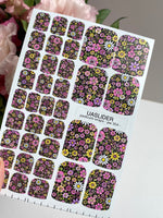 Wildflower Pedicure Nail Wraps — Pink, Purple & Yellow | pw-354 - UASLIDER