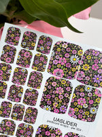 Wildflower Pedicure Nail Wraps — Pink, Purple & Yellow | pw-354 - UASLIDER