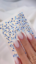 Winter Nail Decals — Blue & Gold Foil Snowflake Scatter | CF - 774 - UASLIDER