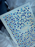 Winter Nail Decals — Blue & Gold Foil Snowflake Scatter | CF - 774 - UASLIDER