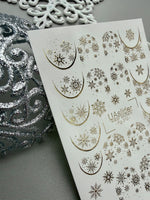 Winter Nail Decals — Gold Foil Snowflake Moon Stickers | Fg-310 - UASLIDER