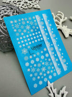 Winter Nail Decals — Mixed Snowflake Stickers & Silver Foil | CF-775 - UASLIDER