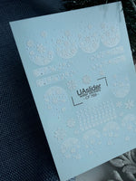 Winter Nail Decals — Snow Globe Snowflakes & Silver Foil | CF-769 - UASLIDER