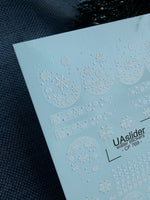 Winter Nail Decals — Snow Globe Snowflakes & Silver Foil | CF-769 - UASLIDER