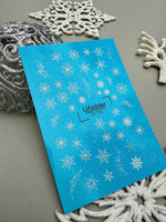Winter Nail Decals — Snowflake Nail Stickers & Silver Foil | CF-779 - UASLIDER