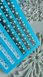 Winter Nail Decals — Snowflake Strips Dark Ombre & Silver Foil | CF - 770 - UASLIDER