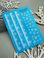 Winter Nail Decals — Snowflake Strips & Loose Silver Foil Stickers | CF-777 - UASLIDER