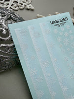 Winter Nail Decals — Snowflake Strips & Loose Silver Foil Stickers | CF-777 - UASLIDER