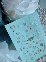 Winter Nail Decals — Snowflakes & Icicles with Gold Foil | CF - 764 - UASLIDER