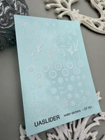 Winter Nail Decals — Snowflakes, Ornaments & Silver Foil | CF - 781 - UASLIDER