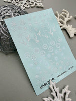 Winter Nail Decals — Snowflakes, Ornaments & Silver Foil | CF - 781 - UASLIDER