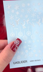 Winter Nail Decals — Snowflakes, Ornaments & Silver Foil | CF - 781 - UASLIDER