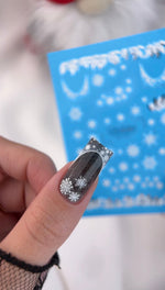 Winter Nail Decals — Snowflakes & Pine Branches Silver Foil | CF - 772 - UASLIDER