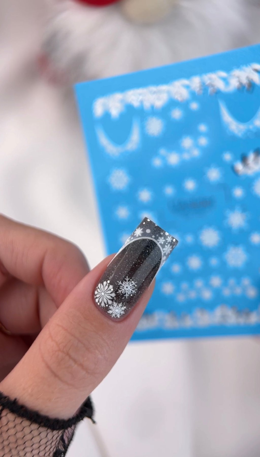 Winter Nail Decals — Snowflakes & Pine Branches Silver Foil | CF - 772 - UASLIDER