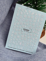 Winter Nail Decals — White Christmas Icons & Snowflakes No Cut | NC - 152 - UASLIDER