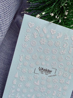 Winter Nail Decals — White Christmas Icons & Snowflakes No Cut | NC - 152 - UASLIDER