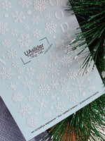 Winter Nail Decals — White Snowflakes & Snow Mood Text | NCg-148 - UASLIDER