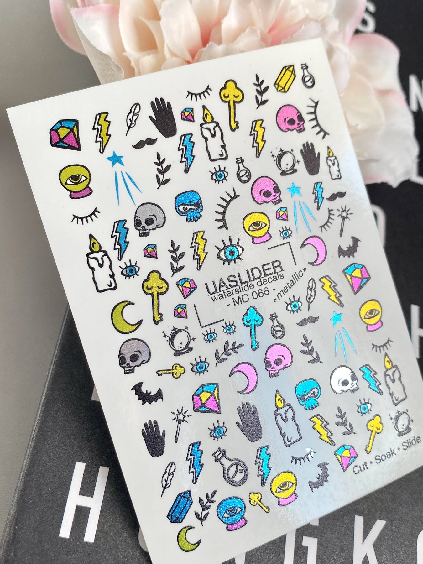 Witch Nail Decals — Skulls, Crystal Ball, Keys & Lightning | MC-066 - UASLIDER
