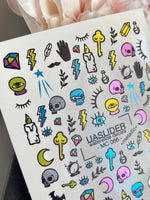 Witch Nail Decals — Skulls, Crystal Ball, Keys & Lightning | MC-066 - UASLIDER