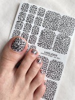 Zebra & Leopard Pedicure Wraps — Black & White Animal Print | pw-329 - UASLIDER