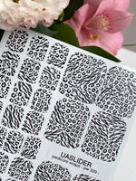 Zebra & Leopard Pedicure Wraps — Black & White Animal Print | pw-329 - UASLIDER