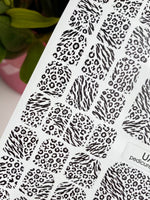 Zebra & Leopard Pedicure Wraps — Black & White Animal Print | pw-329 - UASLIDER