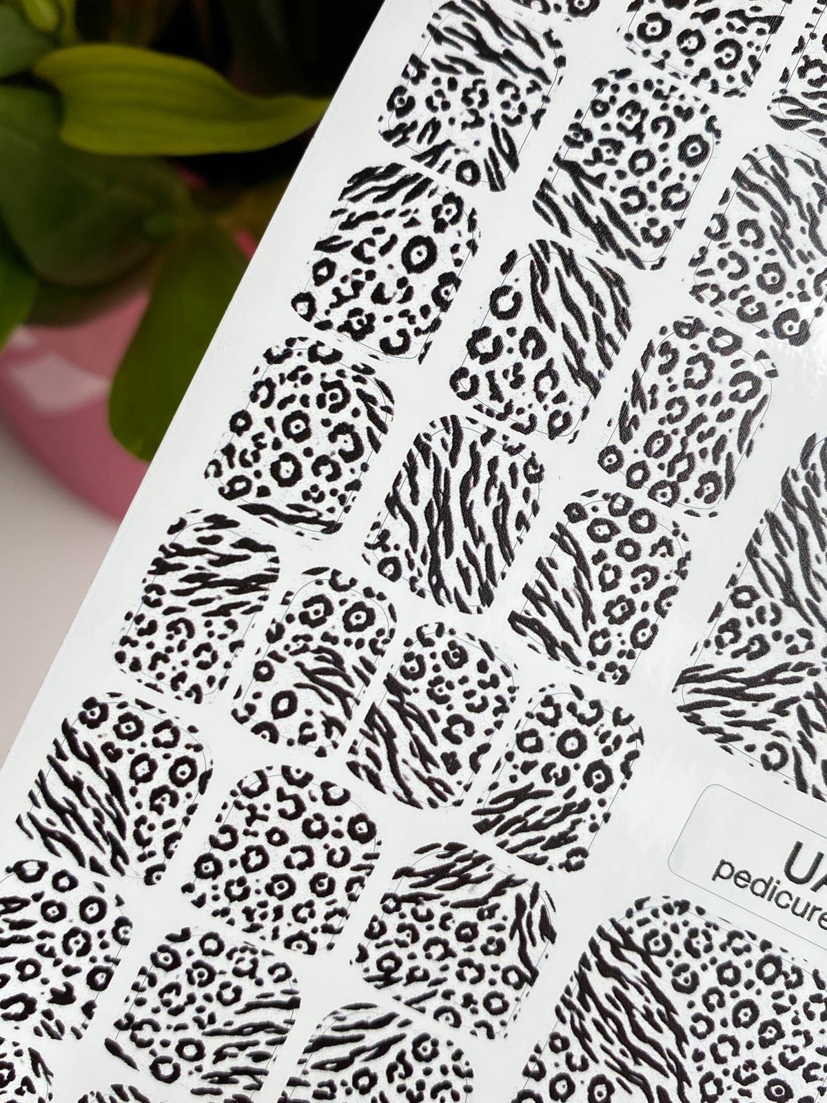 Zebra & Leopard Pedicure Wraps — Black & White Animal Print | pw-329 - UASLIDER