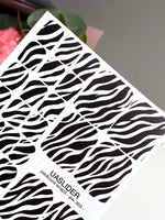Zebra Pedicure Nail Wraps — Black & White Animal Print | pw-369 - UASLIDER