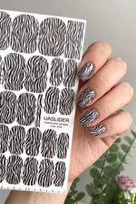 Zebra Print Manicure Wraps — Black & White Stripes | mw-324 - UASLIDER