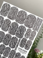 Zebra Print Manicure Wraps — Black & White Stripes | mw-324 - UASLIDER