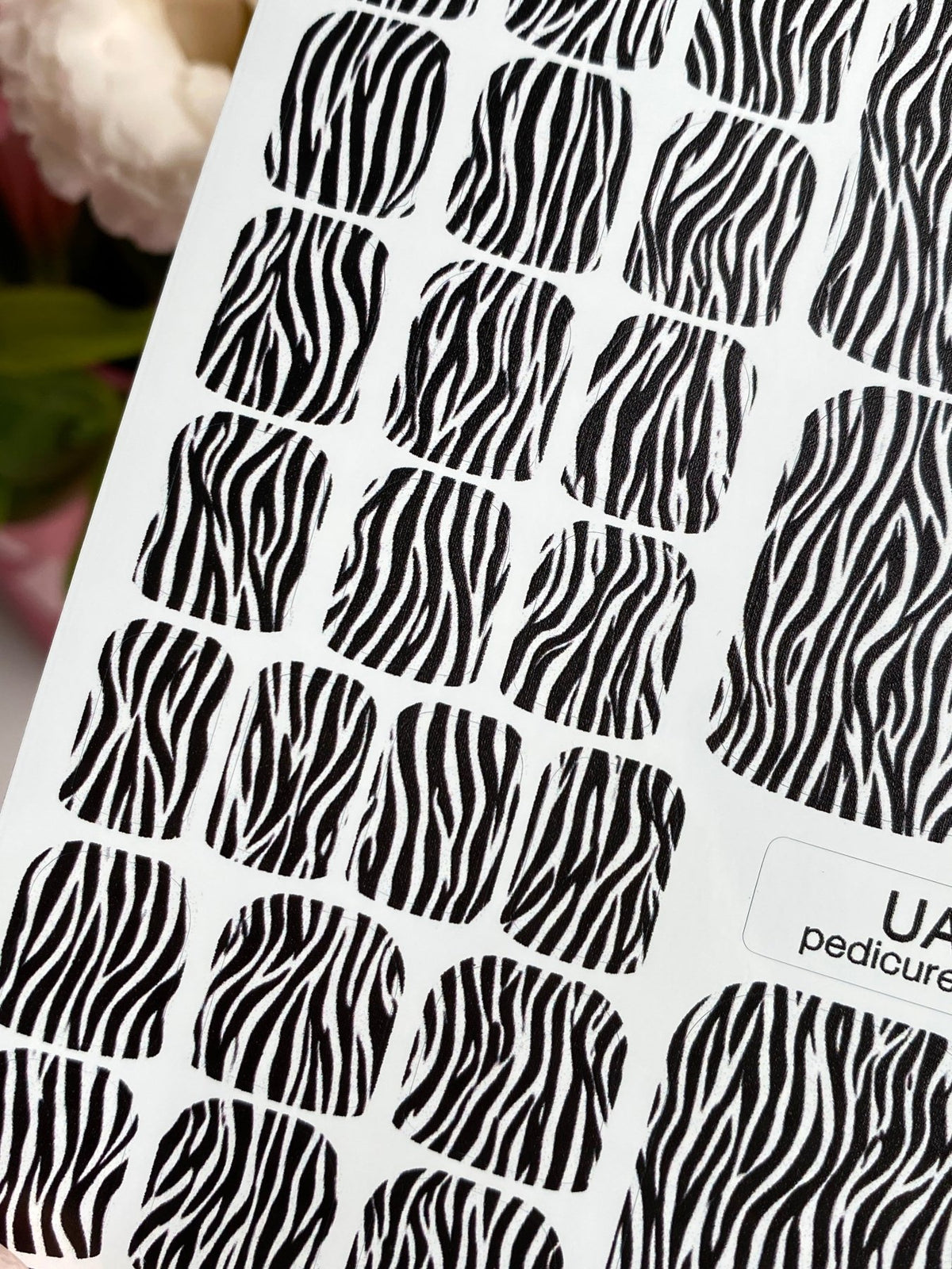 Zebra Print Pedicure Wraps — Black & White Animal Pattern | pw-324 - UASLIDER