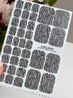 Zebra Print Pedicure Wraps — Black & White Animal Pattern | pw-324 - UASLIDER
