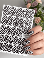 Zebra Stripe Manicure Wraps — Black & White Animal Print | mw-369 - UASLIDER