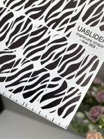 Zebra Stripe Manicure Wraps — Black & White Animal Print | mw-369 - UASLIDER